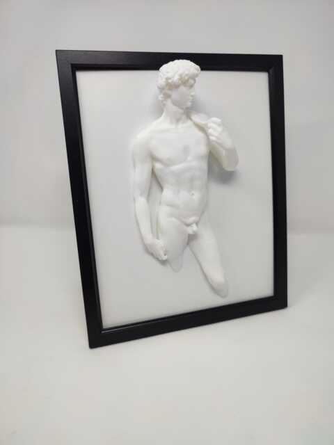 Framed Michelangelo's Statue Of David Sculpture, Statue 10''x8'', 25cmx20cm - image 1