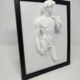 Framed Michelangelo's Statue Of David Sculpture, Statue 10''x8'', 25cmx20cm - thumbnail 3