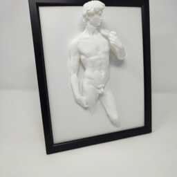 Framed Michelangelo's Statue Of David Sculpture, Statue 10''x8'', 25cmx20cm - thumbnail 2