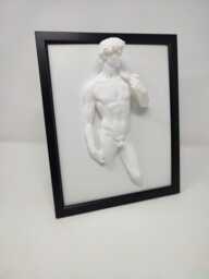 Framed Michelangelo's Statue Of David Sculpture, Statue 10''x8'', 25cmx20cm - thumbnail 1