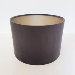 Charcoal Grey Lampshade in Velvet With Champagne Lining - thumbnail 3