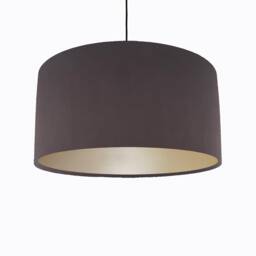 Charcoal Grey Lampshade in Velvet With Champagne Lining
