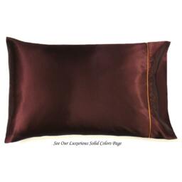Chocolate Brown Charmeuse Satin Pillowcase, Handmade in Usa - thumbnail 2