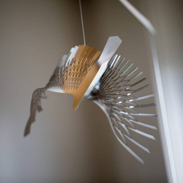 Stainless Steel Bird Mobile, Kinetic Art Sculpture - image 1