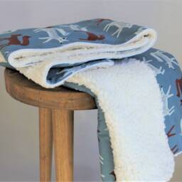 Baby Blanket Crib Soft 100% Cotton Fox Woodland Animals Baby Shower Gift - thumbnail 3