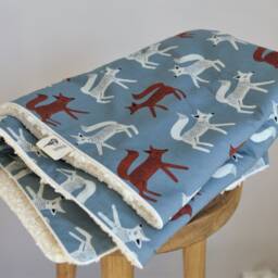 Baby Blanket Crib Soft 100% Cotton Fox Woodland Animals Baby Shower Gift - thumbnail 4