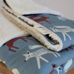 Baby Blanket Crib Soft 100% Cotton Fox Woodland Animals Baby Shower Gift - thumbnail 2