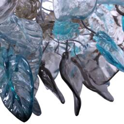 Lighting Hanging Chandeliers With Blue & Gray Color Flowers Leaves, For Dining Room, Hall Or Bedroom - thumbnail 2