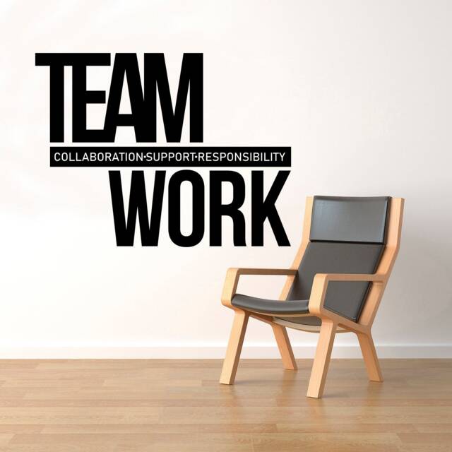 Teamwork Wall Decal Office Ideas Vinyl Sticker Motivation Inspirational Quotes Home Decor - 111Nr - image 1