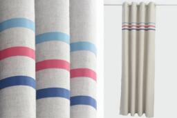 Red Blue Navy Baby Boy Teen Linen Curtains, Modern Window Treatment, Curtain Panels Boys Teenager , Living Room Drapery, Blackout Available