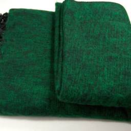 Green Yak Wool Blanket Shawl Hand-Loomed Travel Wrap - thumbnail 2