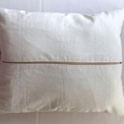 Red Silk & Cream Hemp Floral Cushion Cover - thumbnail 2