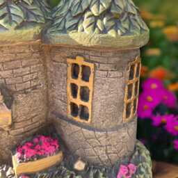 Stone House Sculpture Concrete Fairy Home Figurine Cement Cottage Statue Garden Fairytale Decoration Handmade Lover Gift Yard Art - thumbnail 2