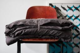 Charcoal Linen Duvet Cover Stonewashed Bedding