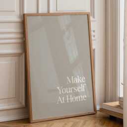 Make Yourself At Home, Light Grey Poster, Daily Affirmations Minimalist Decor, Cute Livingroom Print, Simply Home Art, Welcome Sign - thumbnail 1