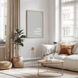 Make Yourself At Home, Light Grey Poster, Daily Affirmations Minimalist Decor, Cute Livingroom Print, Simply Home Art, Welcome Sign - thumbnail 2