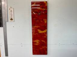 Dark Red Black & Gold Abstract Resin Wall, Unusual Modern Wall Clocks, Long Narrow Vertical Home Decor