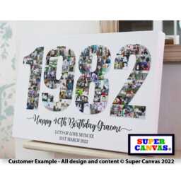 Happy 40Th Birthday 1985 Mum Dad Wife Husband Friend Personalised Picture Photo Party Board Collage Framed Canvas Print Gift - thumbnail 1