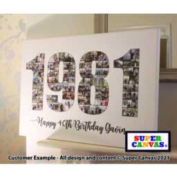 Happy 40Th Birthday 1985 Mum Dad Wife Husband Friend Personalised Picture Photo Party Board Collage Framed Canvas Print Gift - thumbnail 3