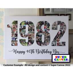 Happy 40Th Birthday 1985 Mum Dad Wife Husband Friend Personalised Picture Photo Party Board Collage Framed Canvas Print Gift - thumbnail 4