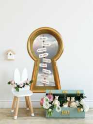 Wonderland Signpost 3D Keyhole Fabric Wall Decal - Sign Post This Way That 3D Sticker Removable - thumbnail 1
