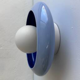 Baby Boy Nursery Colorful Handmade Ceramic Wall Sconce Shiny Blue Bedside Lamp - thumbnail 2