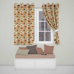Cute Gingerbread Cookies With Red Bows & Holly Leaves Seamless Pattern Readymade Eyelet Ring Top Thermal 100% Blackout Curtains - thumbnail 1