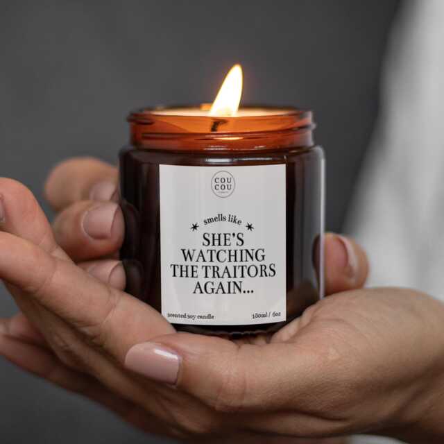 Traitors Tv Show Candle, Smells Like She's Watching The Again, Funny Gift - image 1