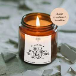 Traitors Tv Show Candle, Smells Like She's Watching The Again, Funny Gift - thumbnail 3