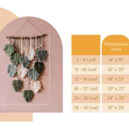 Boho Leaf Wall Decor, Macrame Hanging, Modern Home Gift For New Home, Tapestry, Handmade Tropical Art L47 - thumbnail 3