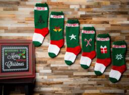 Knit Christmas Stocking Pattern Personalized Designs - PDF Pattern