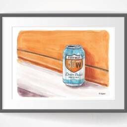 Fifty West Doom Pedal Beer Can Watercolor Print, Cincinnati Beer, Brewery, Art - thumbnail 2
