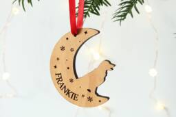 Personalised Dog Christmas Bauble, Decoration, Pet Lover Gift, Dogs First Christmas, Wooden Tree Puppy