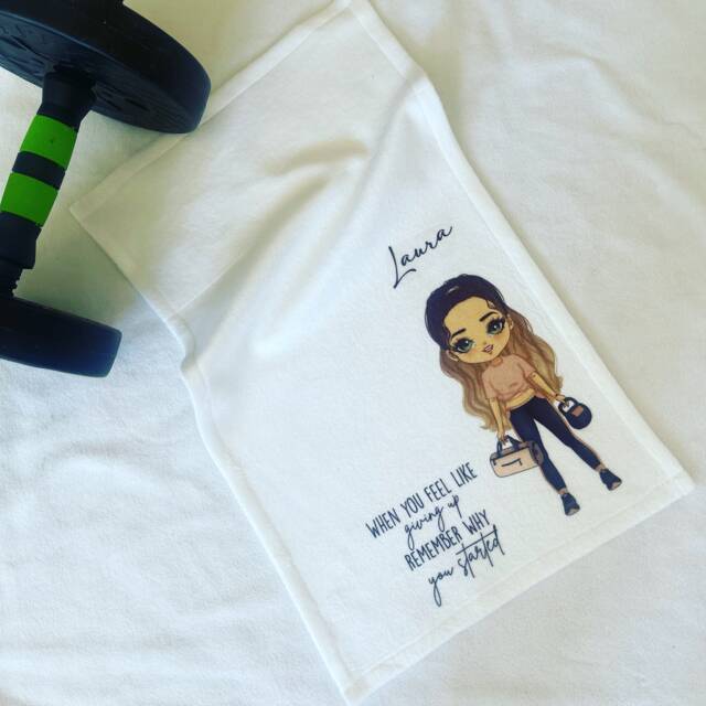 Personalized Gym Towel, Motivation Quote, Hand Work Out Gifts, Pilates, Yoga, Spin Class Gift - image 1