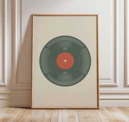 Vinyl Record Poster, Retro Music Wall Art Print, Minimalist Player Decor, Vintage Album Cover Inspired Artwork, Lover Gift - thumbnail 1