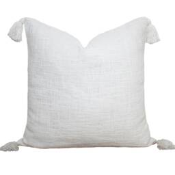 Hand Woven Tassel Pillow Cover 20 X Neutral Layering Decorative Throw Texture - thumbnail 3