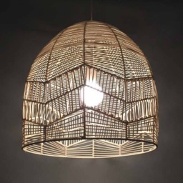 Rattan Pendant Light Shade, Boho Woven Hanging Lamp, Natural Fiber Lighting - thumbnail 3