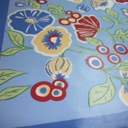 "Floorcloth - Made To Order ""Poppies"" 30"" X 45" - thumbnail 2