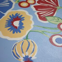 "Floorcloth - Made To Order ""Poppies"" 30"" X 45" - thumbnail 3