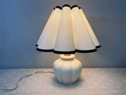 Vintage Pumpkin Ceramic Table Lamp Cream Fabric Shade Bedside Light