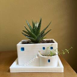 Greek House Planter, Greece, Gifts, Santorini, Griechenland, Mediterranean Home Decor, Birthday Day Gift, Mythology Art - thumbnail 2
