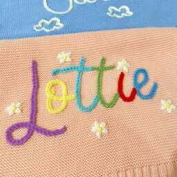 Custom Name Baby Blanket - Embroidered Knit Cotton Unique Keepsake Newborn Gift Soft Shower Present For Boys & Girls - thumbnail 2