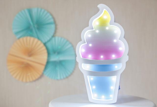Ice Cream Light - Lamp Wall Decor -Kids Night Wooden Desk Kids Room - image 1