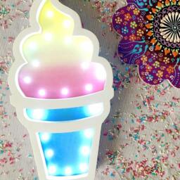 Ice Cream Light - Lamp Wall Decor -Kids Night Wooden Desk Kids Room - thumbnail 3