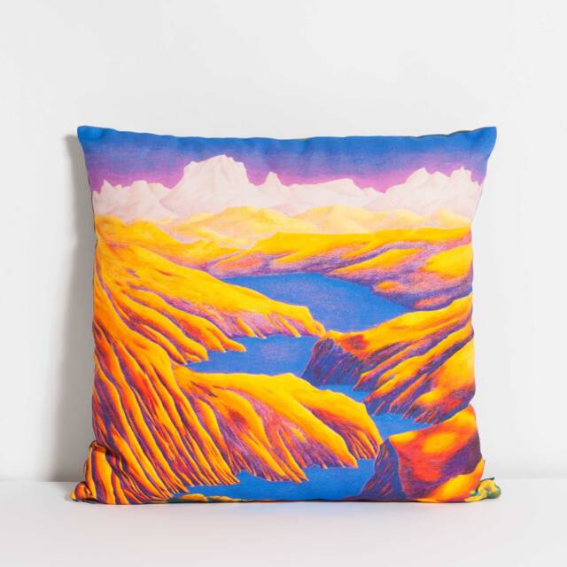 Yellow Cushion Cliff Landscape Pattern Digital Print For Sofa - image 1