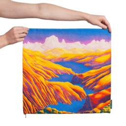 Yellow Cushion Cliff Landscape Pattern Digital Print For Sofa - thumbnail 2