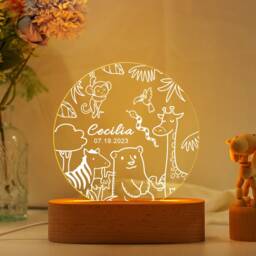 Personalized Moon & Star Night Light, Clouds Nightlight, Name Baby Bedroom Lamp, Newborn Gift, Shower Nursery Lamp - thumbnail 2