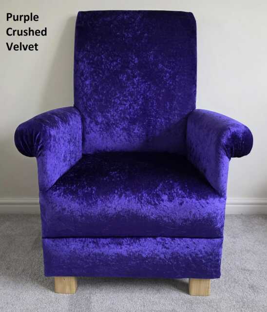 Handcrafted Velvet Adult Armchair Accent Chair Teal Green Navy Blue Aqua Mustard Grey Lilac Small Jungle Animals Safari Purple - image 1