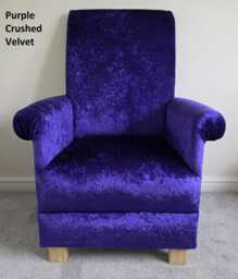 Handcrafted Velvet Adult Armchair Accent Chair Teal Green Navy Blue Aqua Mustard Grey Lilac Small Jungle Animals Safari Purple - thumbnail 1
