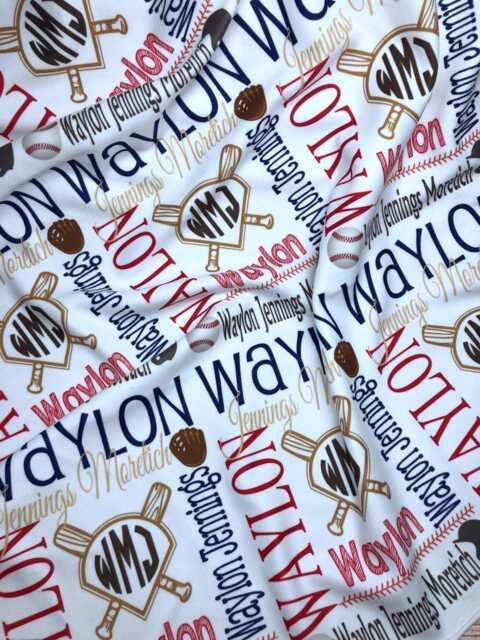 Personalized Baseball Name Blanket, Custom Baby Shower Gift - image 1